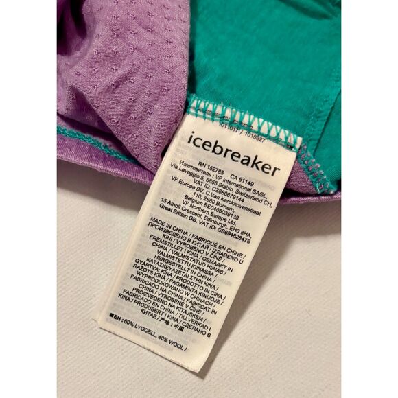 EUC Icebreaker ZoneKnit Colorblock Merino Wool Jacket, Turq/Purple, Sz M - Picture 9 of 11